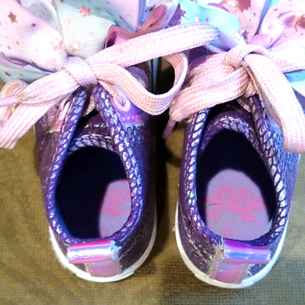 Jojo Siwa Mermaid Shoes. Little Girls Sz 8. Purple, Pink, Sliver Shimmer. - Picture 5 of 11